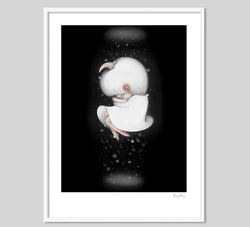 Unicorn Doll Snow Art Print from Kemelife